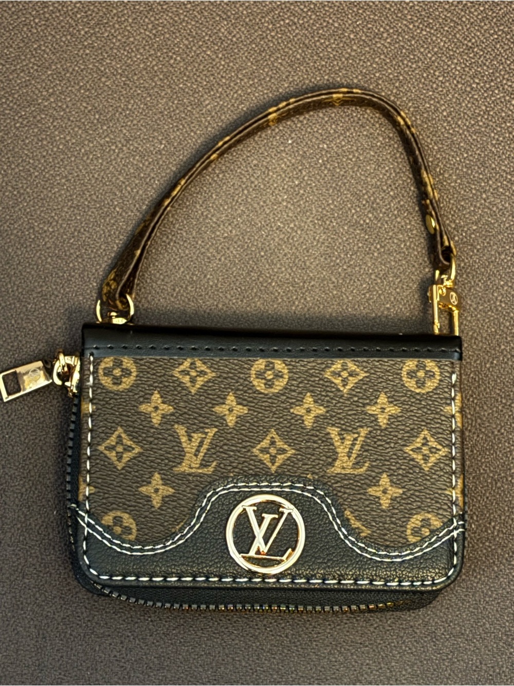 Brown and Black Monogram Clutch Credit Card Holder